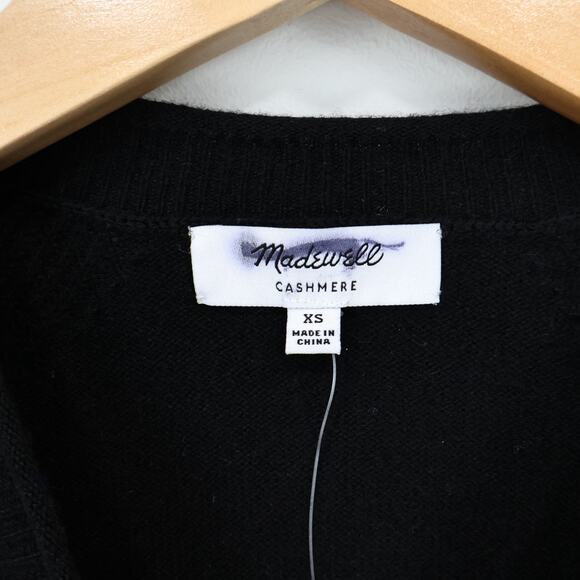Madewell Cashmere Raglan Sweater Stripe Heather Asphalt Size XS NWT - Picture 4 of 8